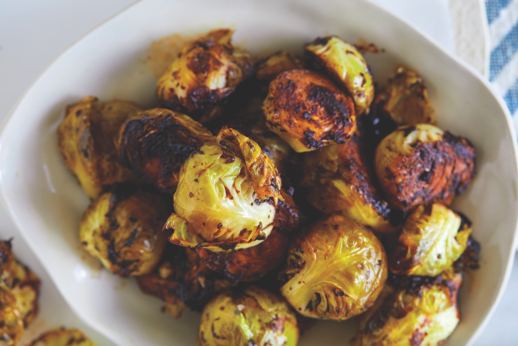 Charred Brussels Sprouts With Black Garlic